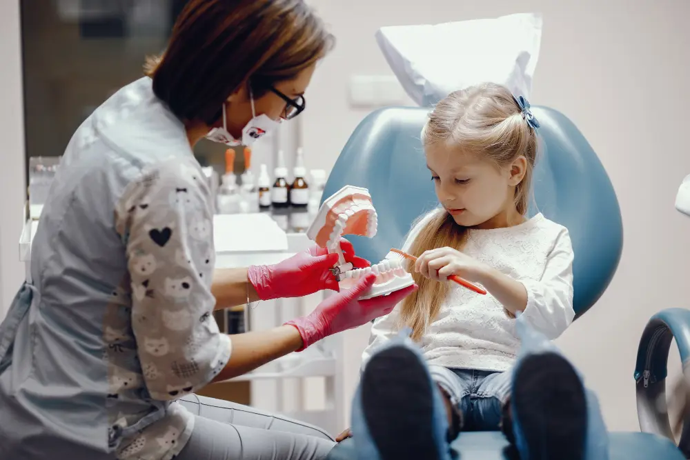 dentist with kid